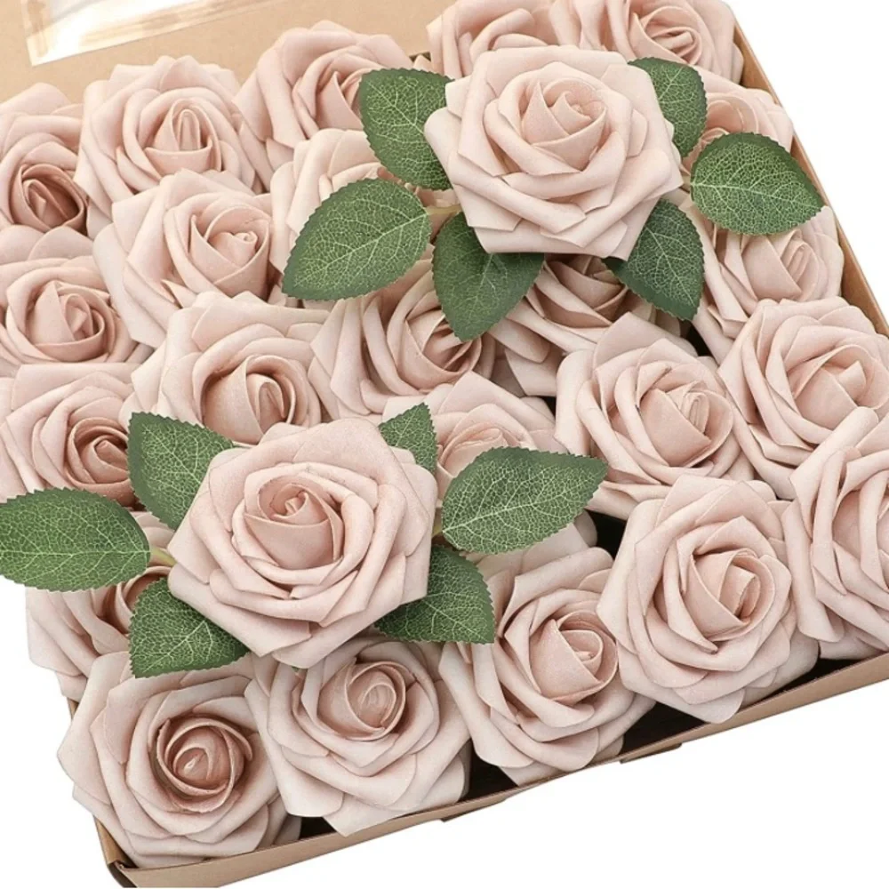 27 count | Lambs Ear Garlands & Ivory Roses Set Wedding Flowers Greenery Decor